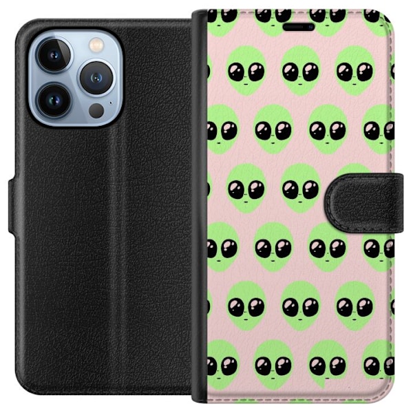Apple iPhone 13 Pro Plånboksfodral Grön utomjording