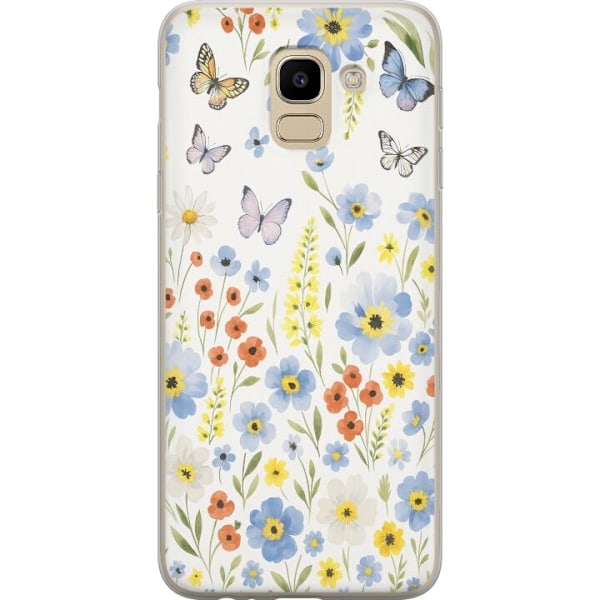 Samsung Galaxy J6 Genomskinligt Skal Sommarblommor