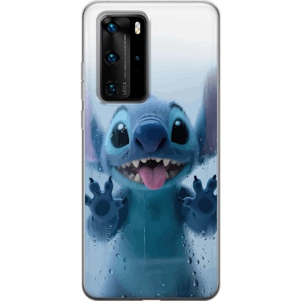 Huawei P40 Pro Genomskinligt Skal Stitch Window View – Stitch vid ett fönster i söt stil