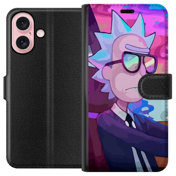 Apple iPhone 16 Lommeboketui Rick & Morty