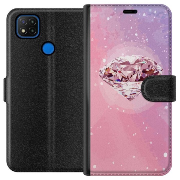 Xiaomi Redmi 9C Tegnebogsetui Glitter Diamant