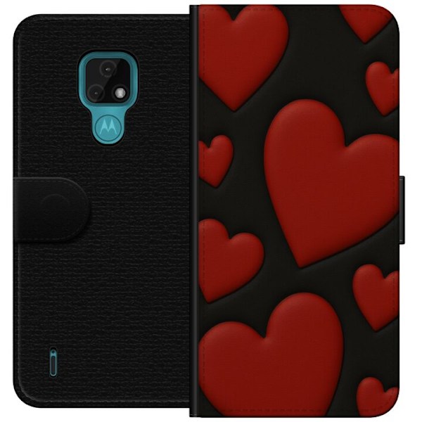 Motorola Moto E7 Plånboksfodral Red Velvet Hearts