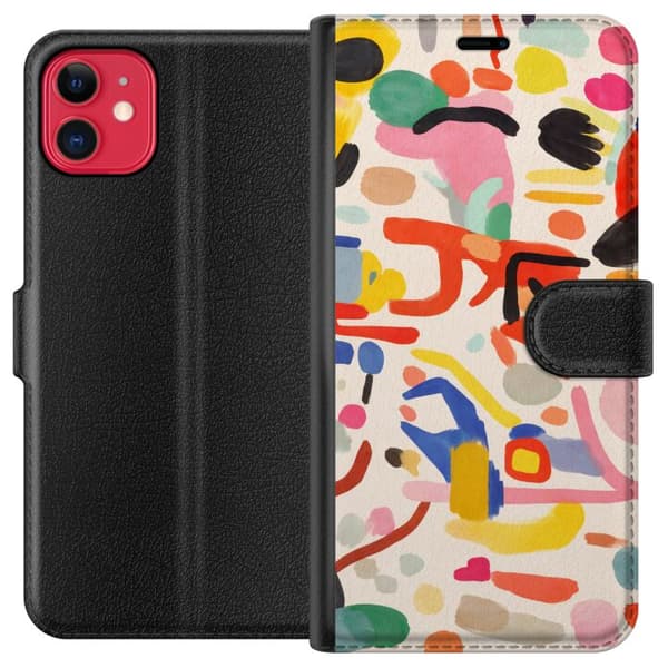 Kompatibel Tegnebogsetui til Apple iPhone 11 Legesyg farveeksplosion i moderne abstrakt stil