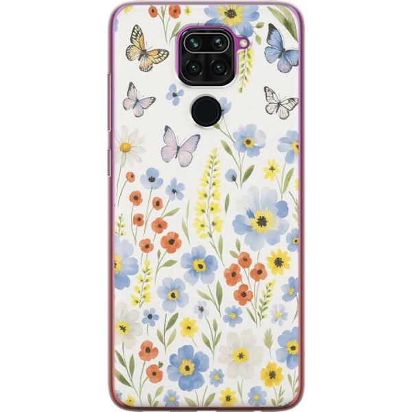 Xiaomi Redmi Note 9 Genomskinligt Skal Sommarblommor