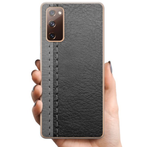 Samsung Galaxy S20 FE TPU Mobilskal Black & Grey Leather