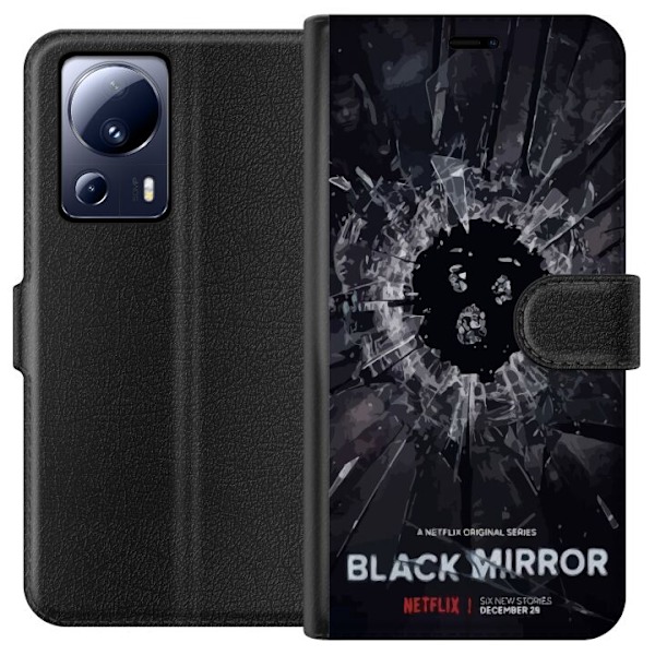 Xiaomi 13 Lite Lompakkokotelo Black Mirror Sci-Fi Netflix -sar