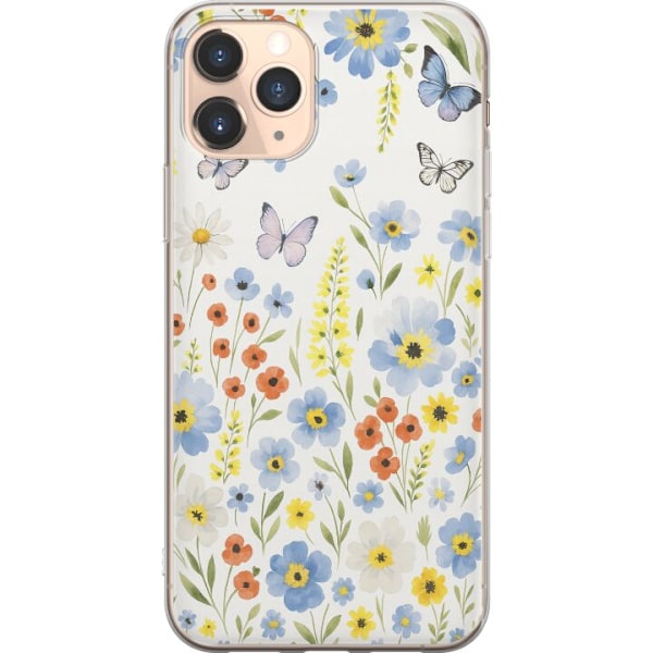 Apple iPhone 11 Pro Genomskinligt Skal Sommarblommor