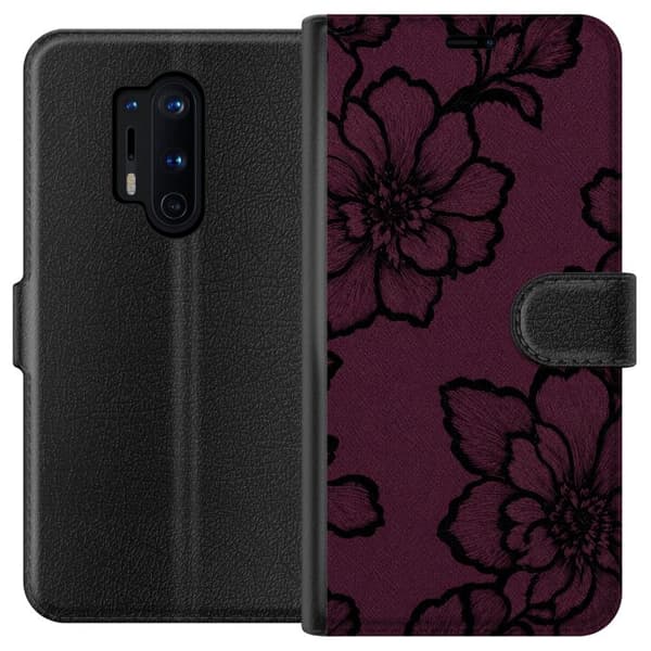 Kompatibelt Plånboksfodral till OnePlus 8 Pro Blackberry Bloom lila