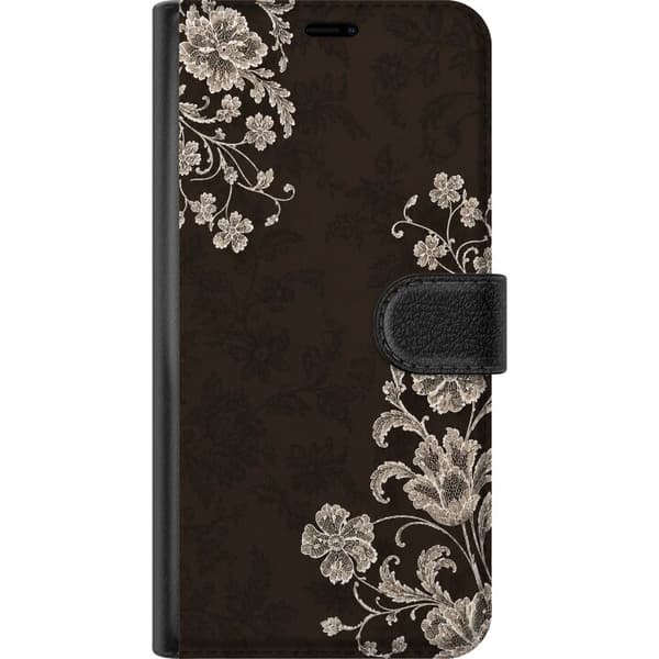Kompatibelt Lommeboketui til Apple iPhone 16 Pro Max Brune blondeblomster brun