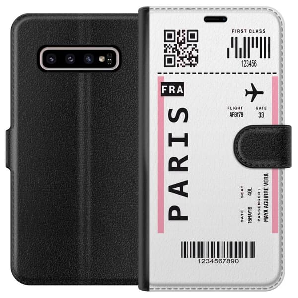 Kompatibelt Lommeboketui til Samsung Galaxy S10+ Flybillett Paris