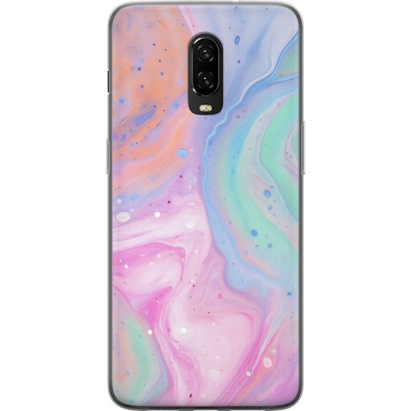 OnePlus 6T Genomskinligt Skal Pastellmarmor