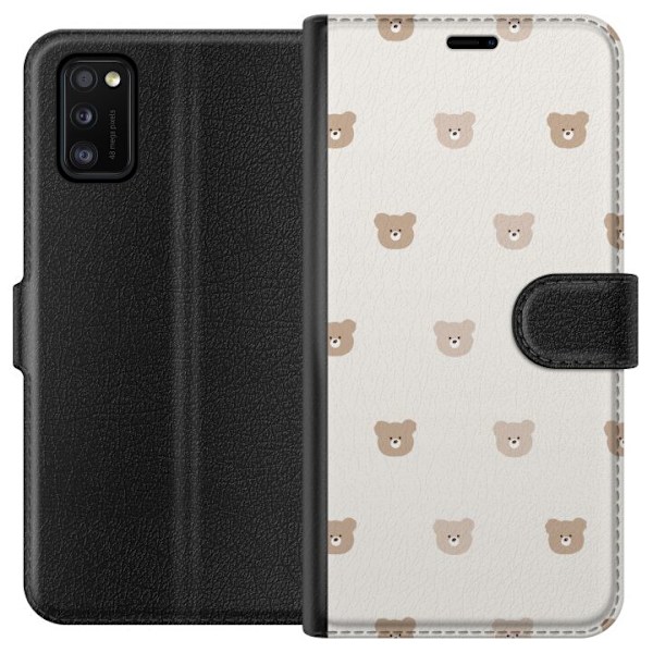 Samsung Galaxy A41 Tegnebogsetui Teddybaggrund - søde teddybjørne mod en blød baggrund