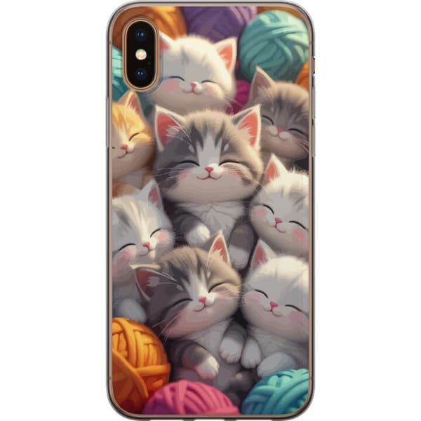 Kompatibelt Mobilskal till Apple iPhone X Sovande kattungar beige