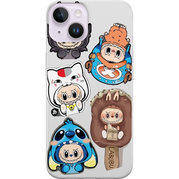 Apple iPhone 15 Plus Läpinäkyvä kuori Labubu hahmokokoelma