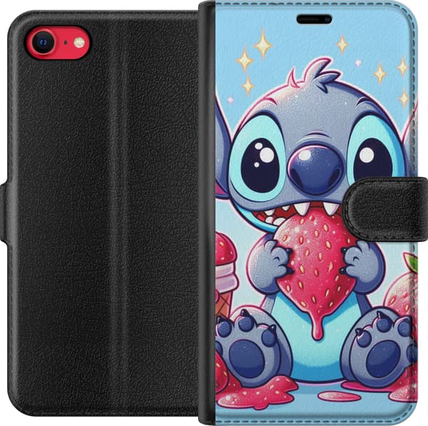 Kompatibel Tegnebogsetui til Apple iPhone 8 Strawberry Stitch