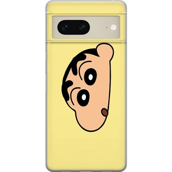 Google Pixel 7 Läpinäkyvä kuori Peeking Shinchan