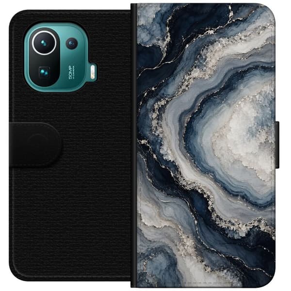 Kompatibel Tegnebogsetui til Xiaomi Mi 11 Pro Nattagat blå