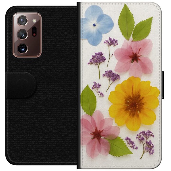 Samsung Galaxy Note20 Ultra Tegnebogsetui Pressede blomster