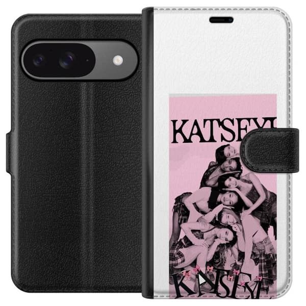 Kompatibel Tegnebogsetui til Google Pixel 9 kattøje pink