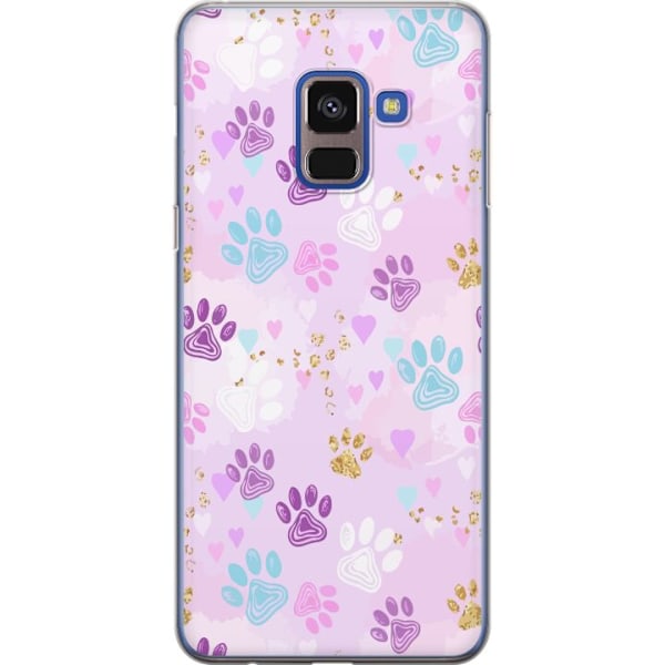 Samsung Galaxy A8 (2018) Genomskinligt Skal Färgglada tassar