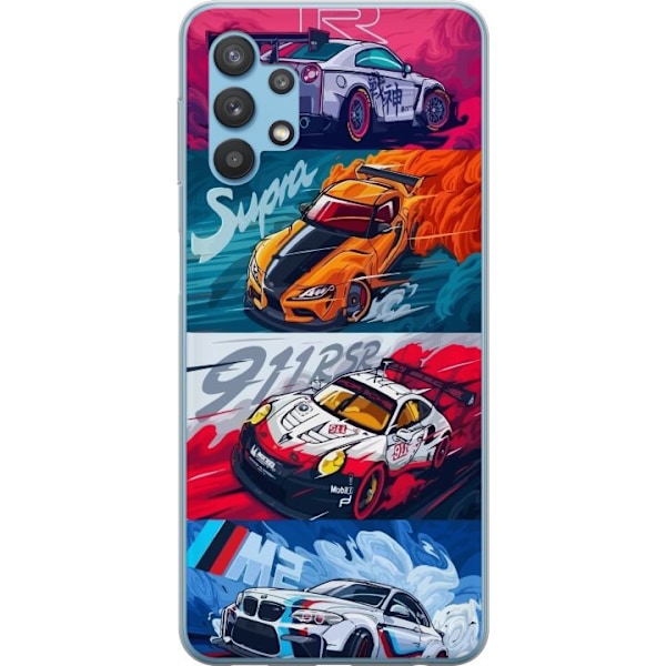 Samsung Galaxy A32 5G Läpinäkyvä kuori Nopeat Autot - Piirr