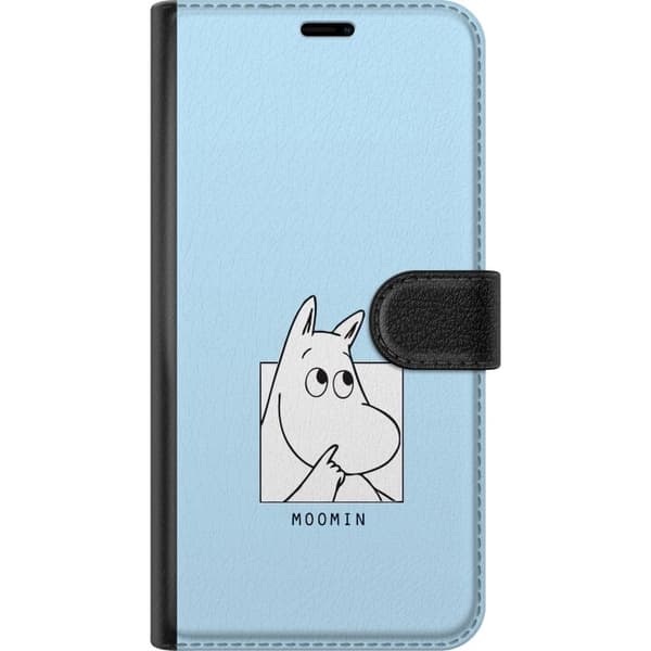 Kompatibel Tegnebogsetui til Huawei P30 Pro Mumitrolden i sort-hvid illustration mod lyseblå baggrund blå