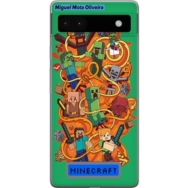 Google Pixel 6a Läpinäkyvä kuori Minecraft