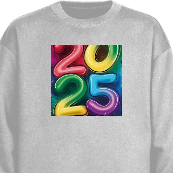 Sweatshirt for Voksen | Klassisk Collegegenser Nytt År 2025 grå M