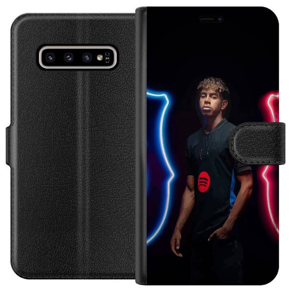 Samsung Galaxy S10+ Lompakkokotelo Yamal Jalkapallo FC Barcelona Nuori Lahjakkuus Pelaaja Jalkapallotähti Espanja La Liga Suosittu Motiivi