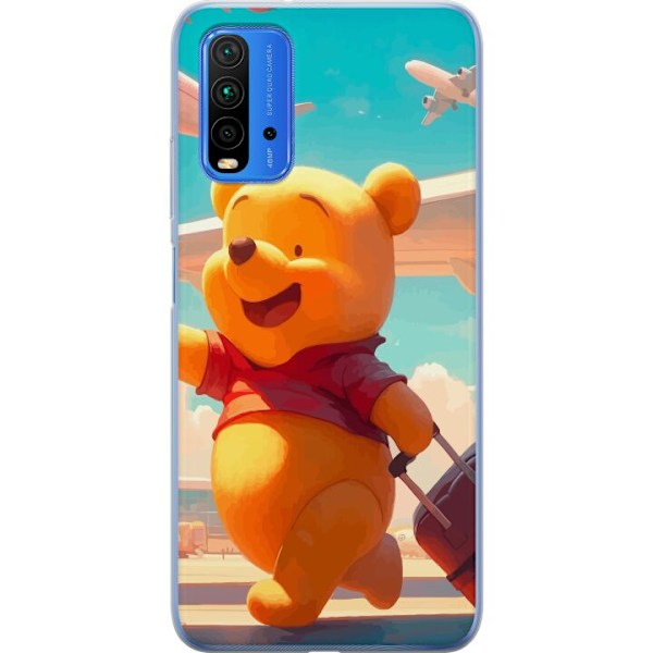 Xiaomi Redmi Note 9 4G Läpinäkyvä kuori Nalle Puh Matkustaa