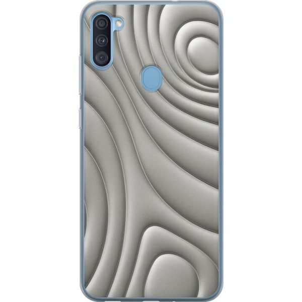 Samsung Galaxy A11 Genomskinligt Skal Silver Waves