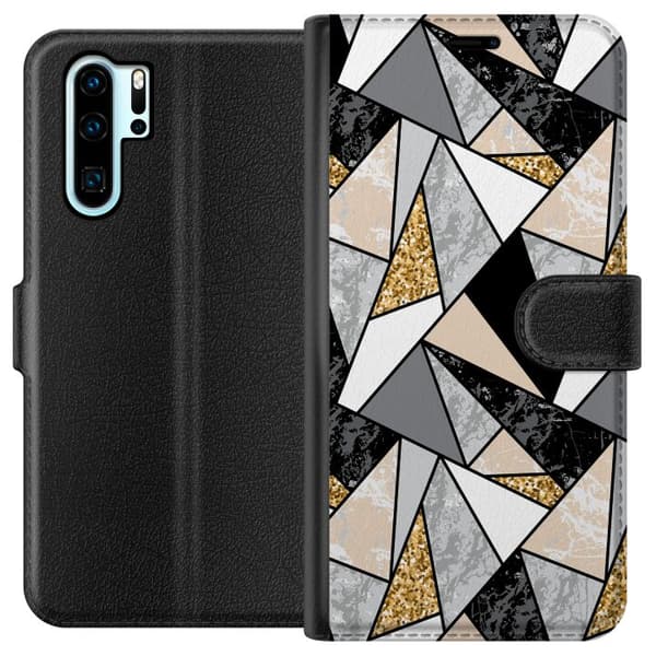 Kompatibelt Lommeboketui til Huawei P30 Pro Marmorutskrift