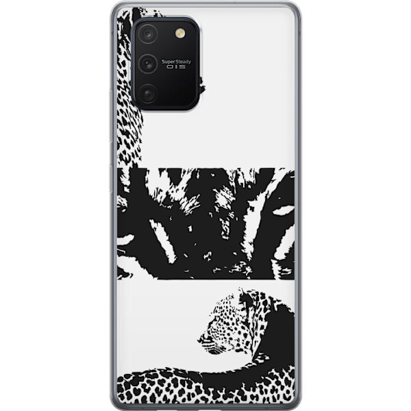 Samsung Galaxy S10 Lite Genomskinligt Skal Leopard Faces – trendigt mönster med leopardansikten