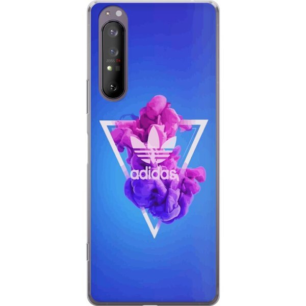 Sony Xperia 1 II Gjennomsiktig deksel Adidas-inspirert blått