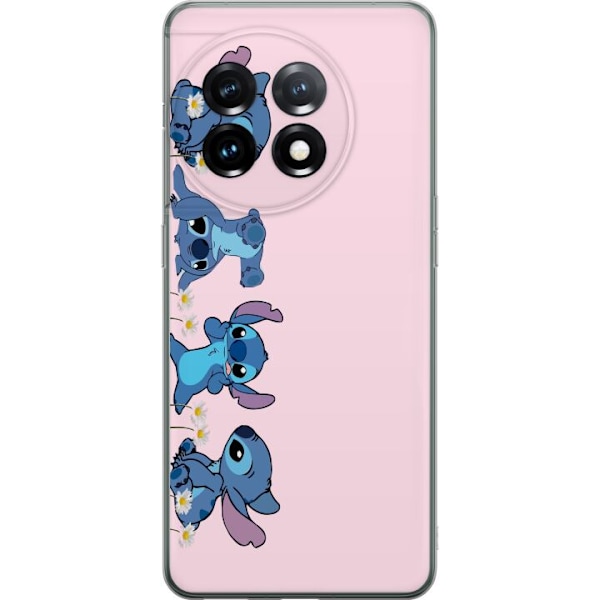 OnePlus 11 Genomskinligt Skal Stitch Skratt & Bus – Perfekt för Mobilskal eller Poster