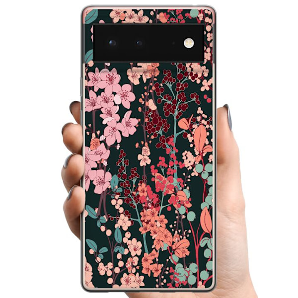 Google Pixel 6 TPU Mobilskal Blommor