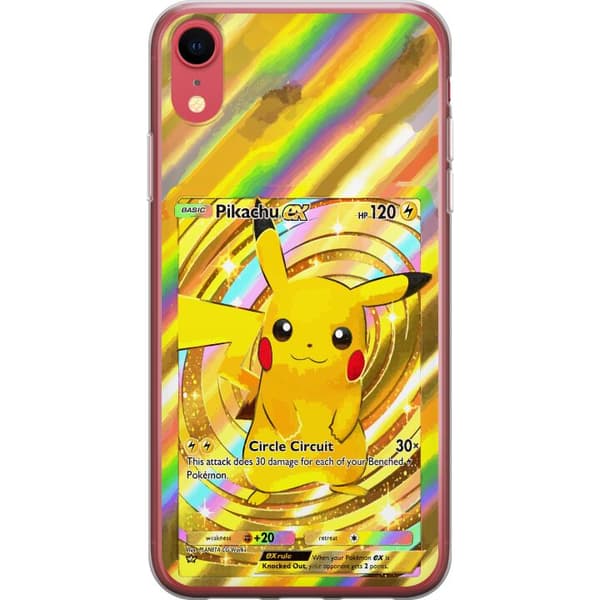 Kompatibelt Mobildeksel til Apple iPhone XR Gullig Pikachu EX samlebilde med regnbueeffekter gull