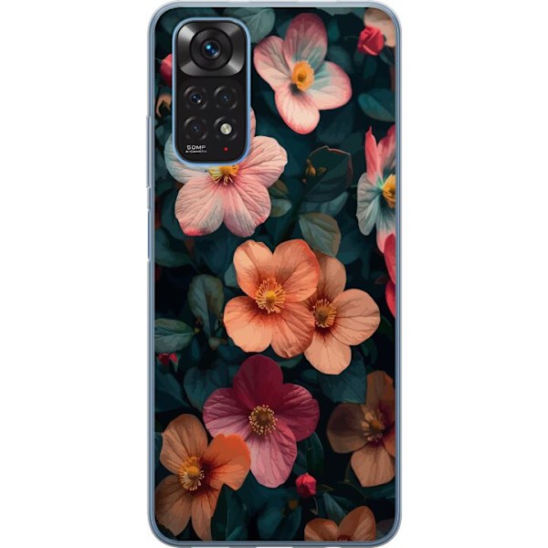 Xiaomi Redmi Note 11 Genomskinligt Skal Blommor