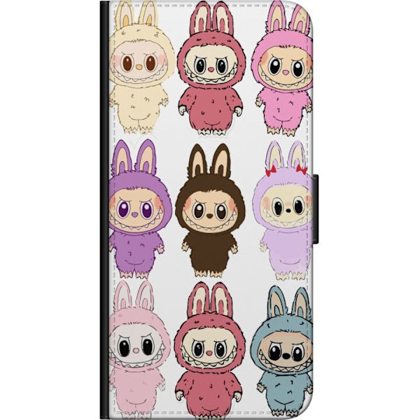 OnePlus 7T Plånboksfodral Labubu Pink Monster – Popkonst med Kawaii-touch