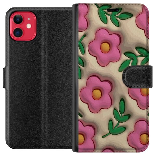 Kompatibel Tegnebogsetui til Apple iPhone 11 Boblende Blomster