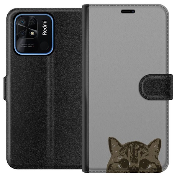 Xiaomi Redmi 10C Plånboksfodral Grå Kattblick – stilren ka