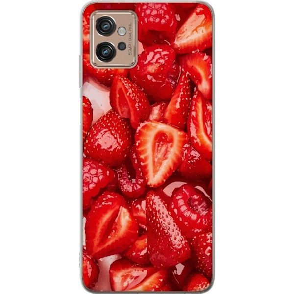 Motorola Moto G32 Läpinäkyvä kuori Mansikkakuviointi - make