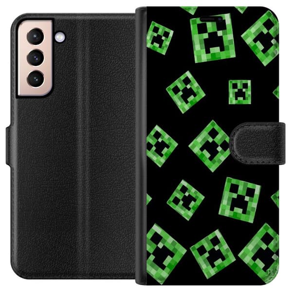 Kompatibelt Plånboksfodral till Samsung Galaxy S21 Minecraft
