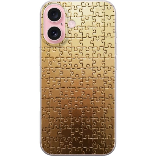 Apple iPhone 16 Läpinäkyvä kuori Kulta palapeli