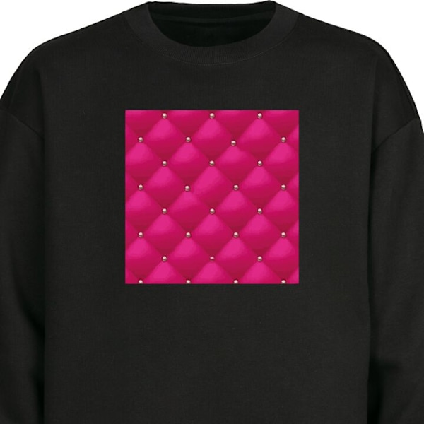 Sweatshirt för Vuxen | Klassisk Collegetröja Lyxigt Rosa svart XXL