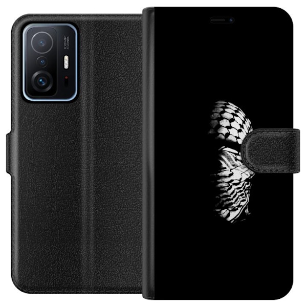 Xiaomi 11T Tegnebogsetui Keffiyeh-mønster - klassisk sort-hvi