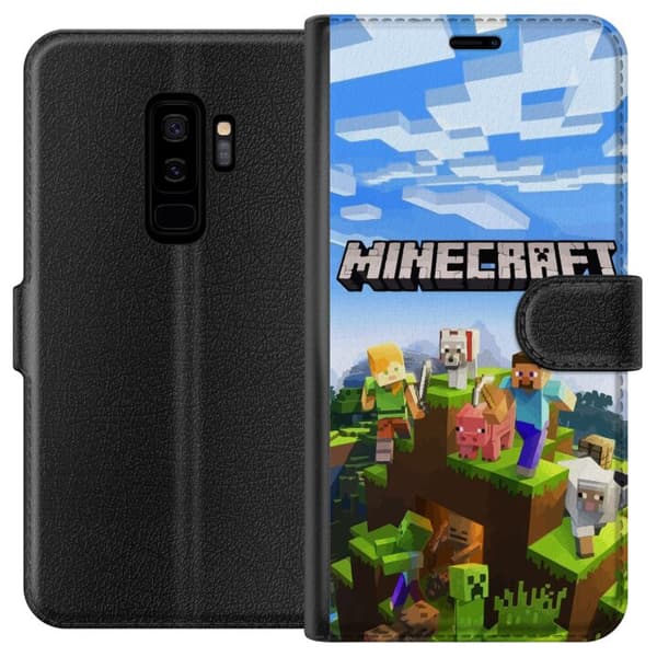 Kompatibel Tegnebogsetui til Samsung Galaxy S9+ Minecraft Creeper-blok pixel retrospil