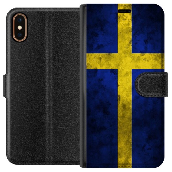 Apple iPhone X Lompakkokotelo Ruotsin Lippu