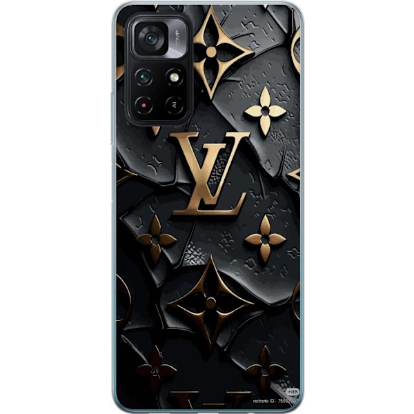 Xiaomi Poco M4 Pro 5G Läpinäkyvä kuori Louis Vuitton Tumma tila Suunnittelu Musta Ylellisyys Tyyli Muoti Suosittu Graafinen Kuvio Muotisymboli Luks