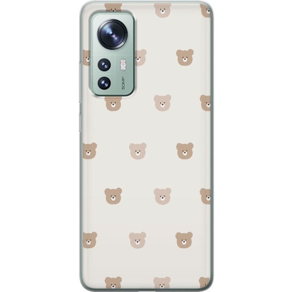 Xiaomi 12 Läpinäkyvä kuori Teddy-tausta - söpöt teddykarhut pehmeällä taustalla
